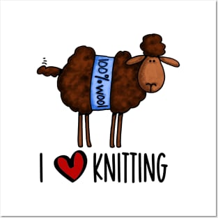 I Love Knitting (Dark Sheep) Posters and Art